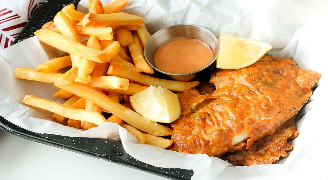 Fresh, Crispy Fish and Chips Done in the Air Fryer